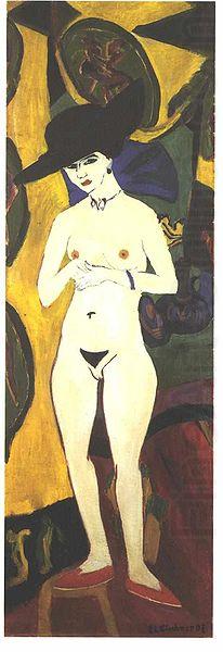 Female nude with black hat, Ernst Ludwig Kirchner